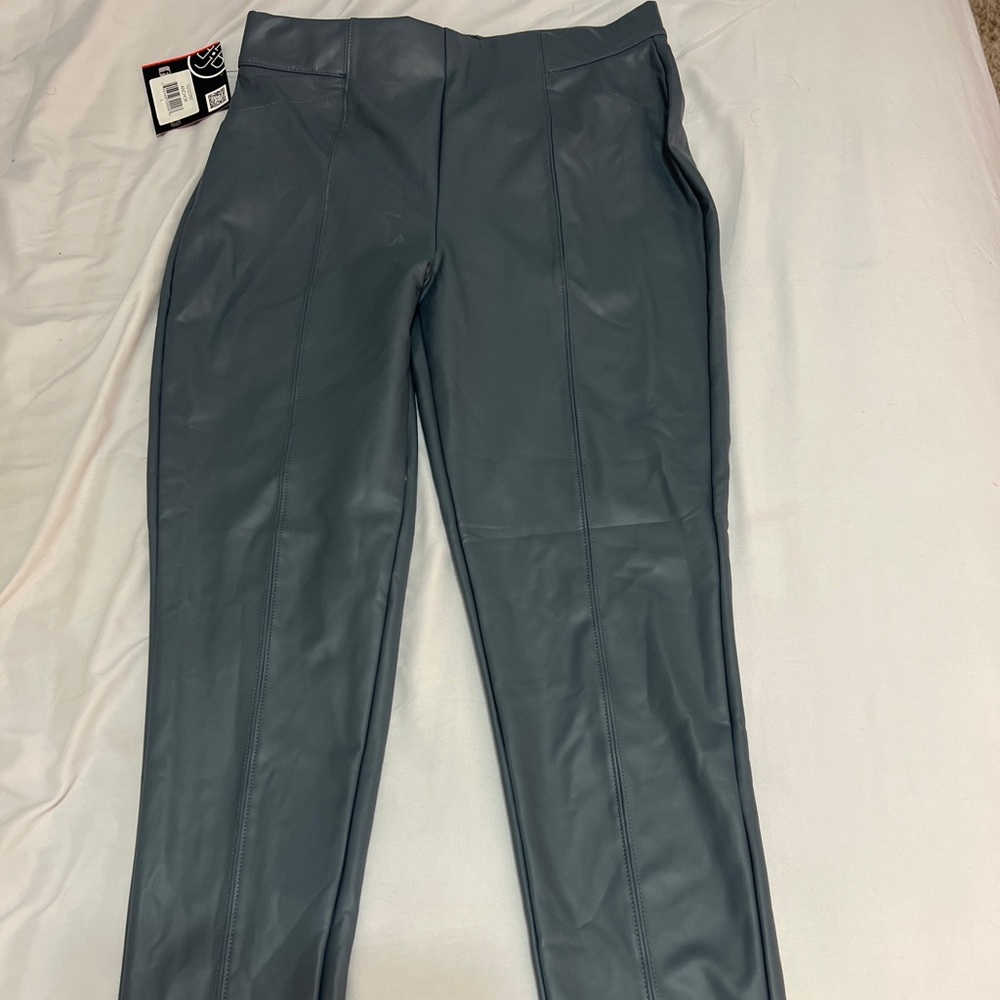 BBJ/ FASHION NOVA BLUE GREG FAUX LEATHER PANTS